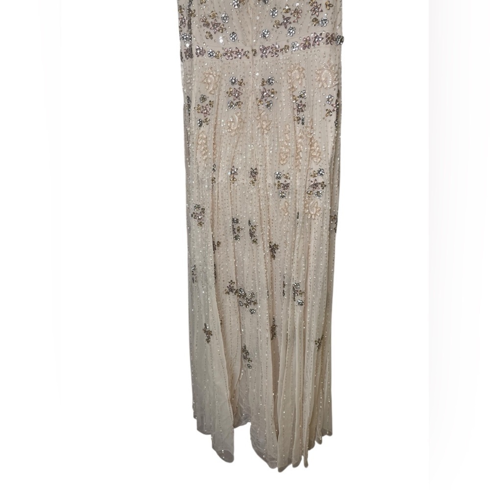 Mac Duggal New 93575 Sleeveless Blush Embellished Evening Gown Size 18 - Picture 3 of 8